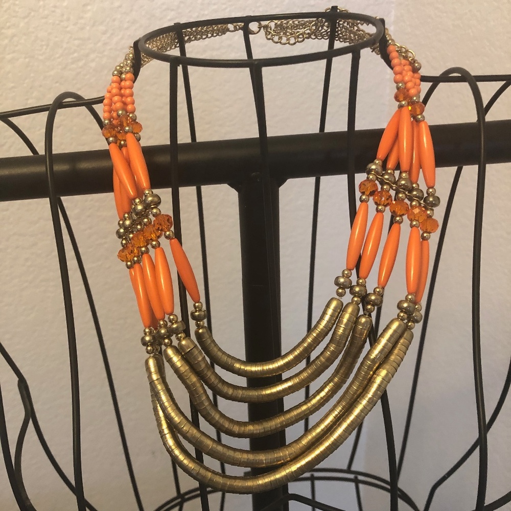 Orange statement necklace